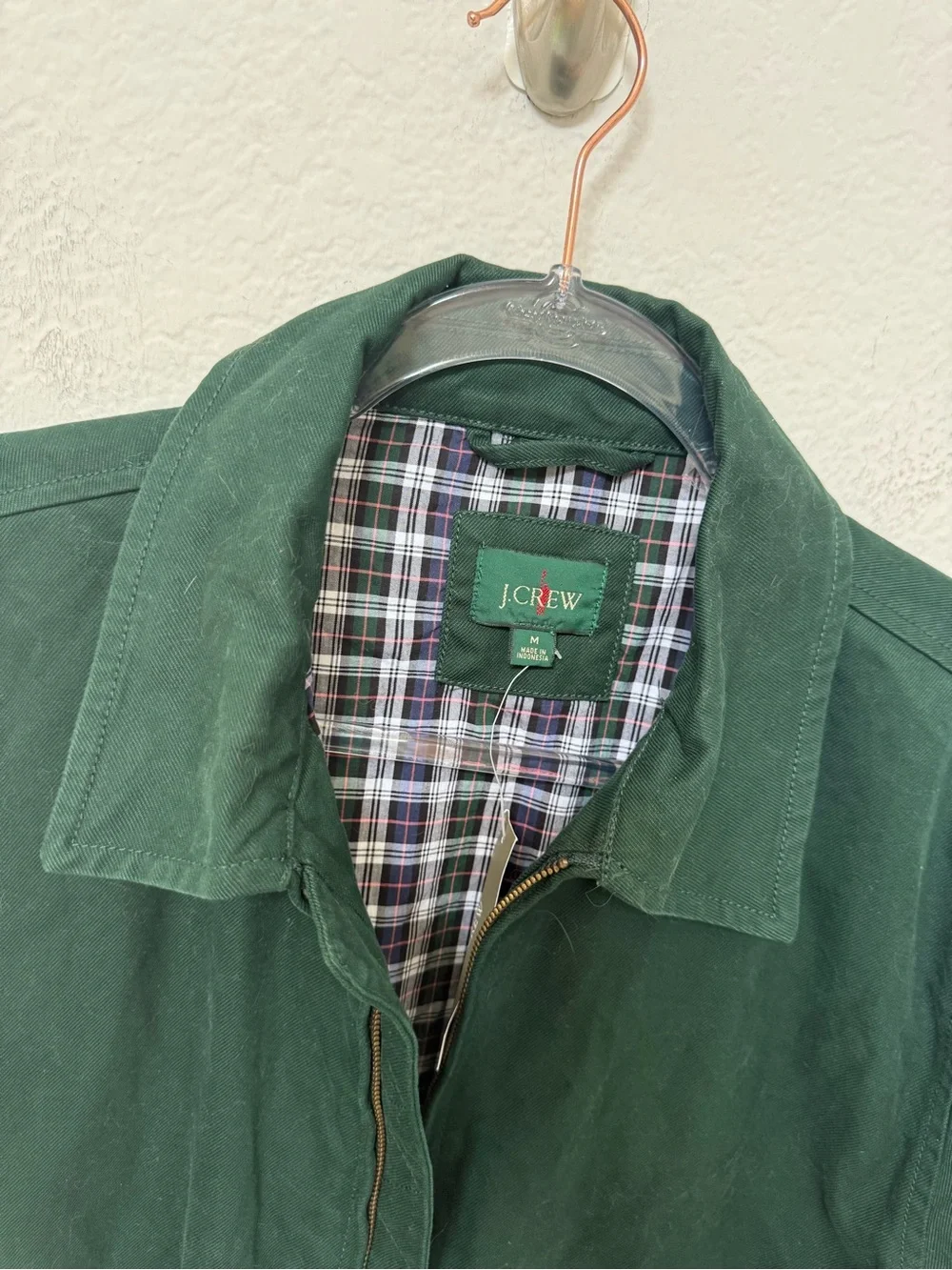 J Crew Harrington Jacket in Cotton Twill Green Size Medium